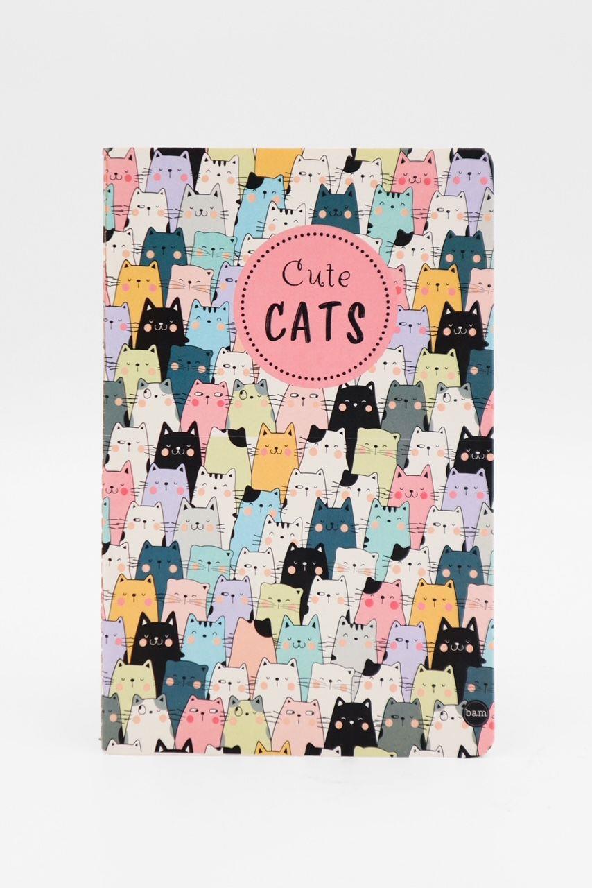 Çizgili A5 Okul Defteri - Cute Cats