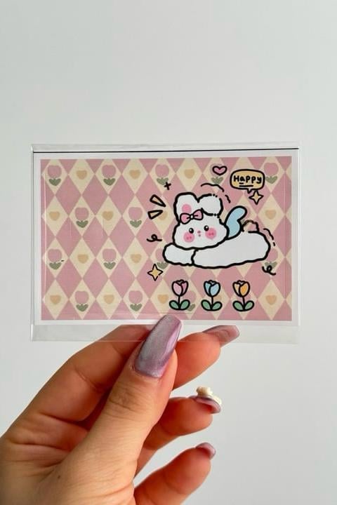 Happy Bunny Kart Kaplama Sticker