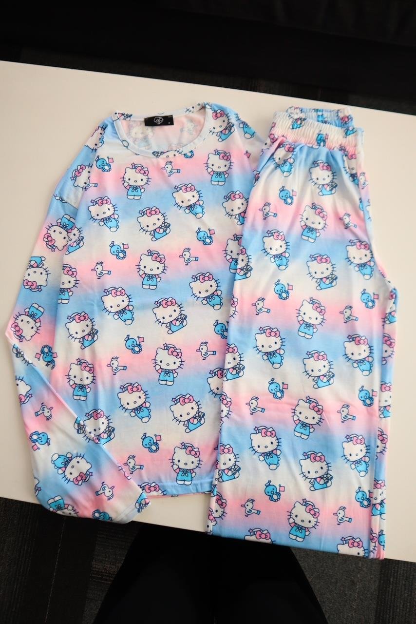 Hello Kitty Kolaj Uzun Kollu Pijama Takımı 