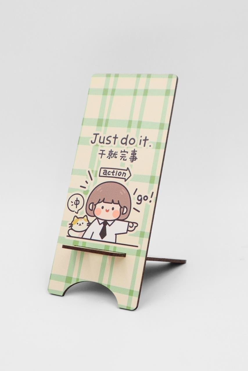 Just Do It Ahşap Telefon Standı