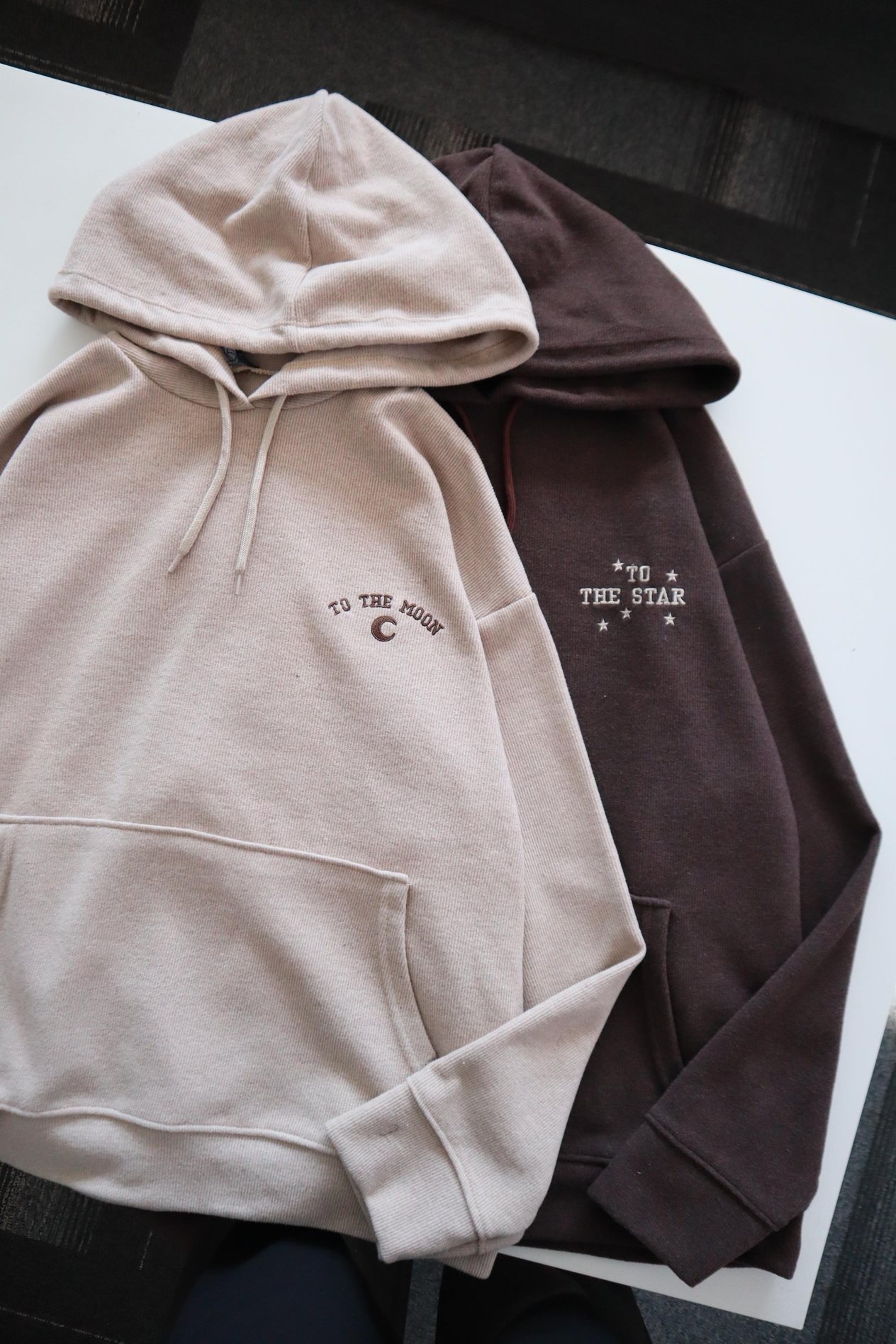 Kapüşonlu To The Moon & Star Sevgili Çift Sweatshirt
