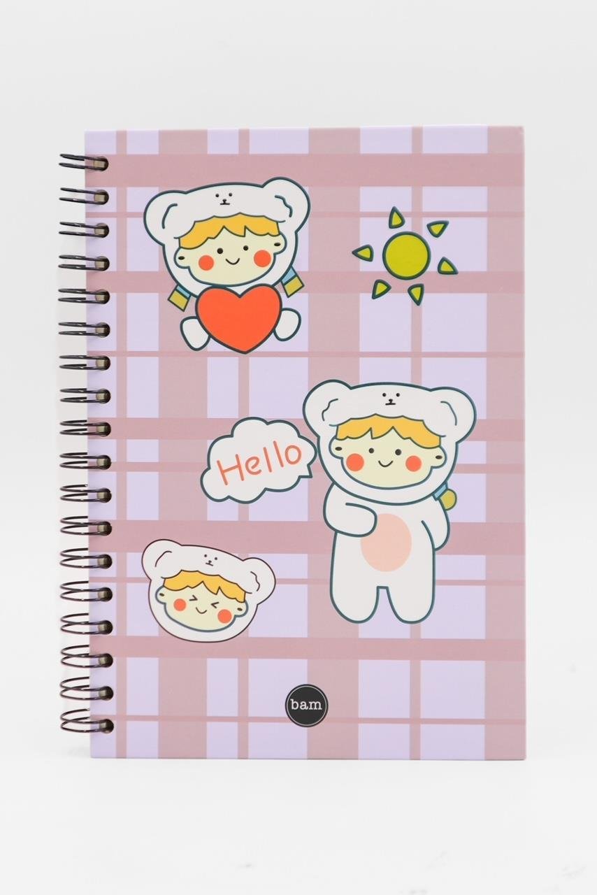 Kawaii Girl tasarımlı Spiralli Defter