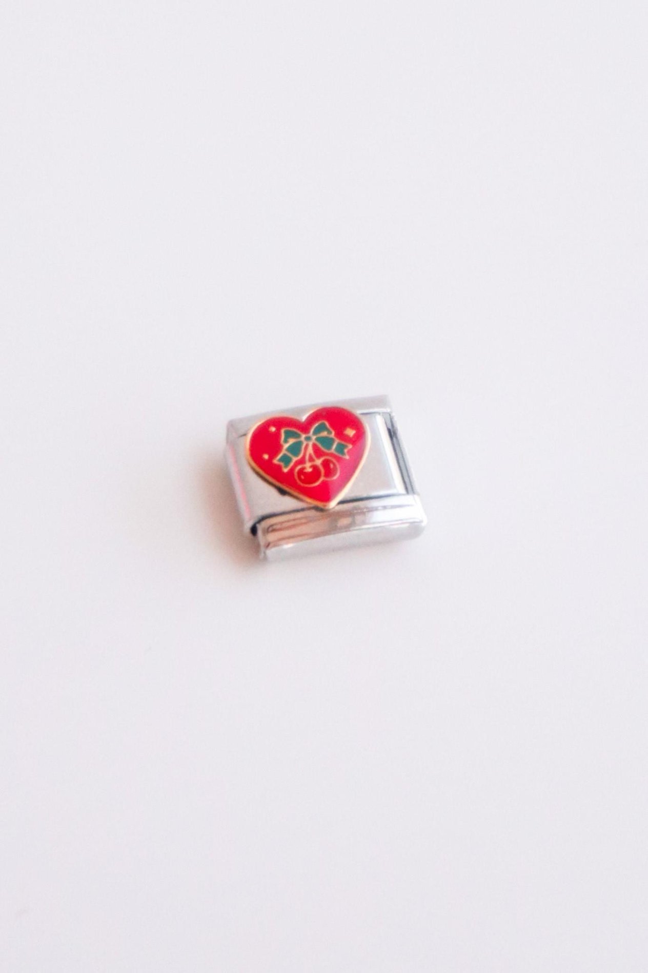 Kırmızı Heart Cherry İtalyan Charm