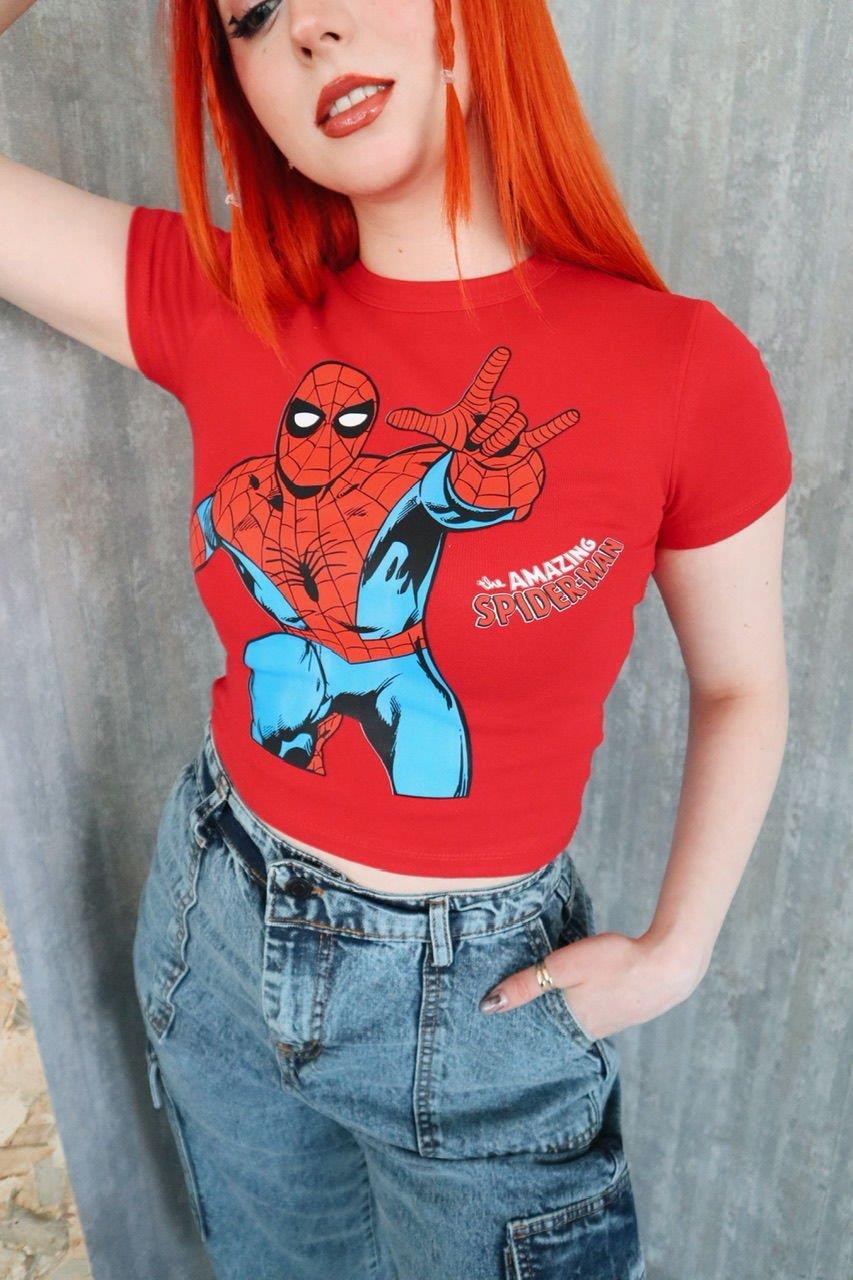 Kırmızı The Amazing Spiderman Crop