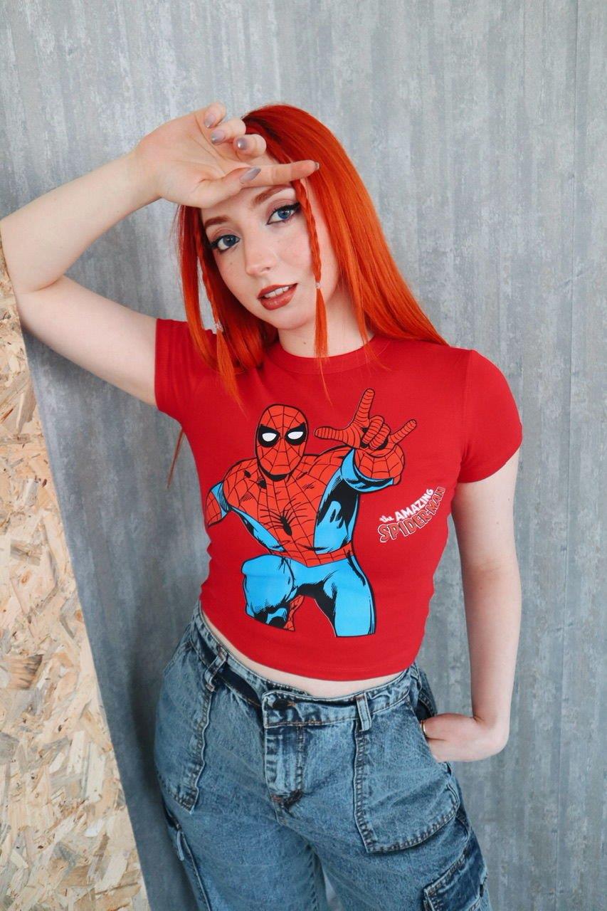 Kırmızı The Amazing Spiderman Crop