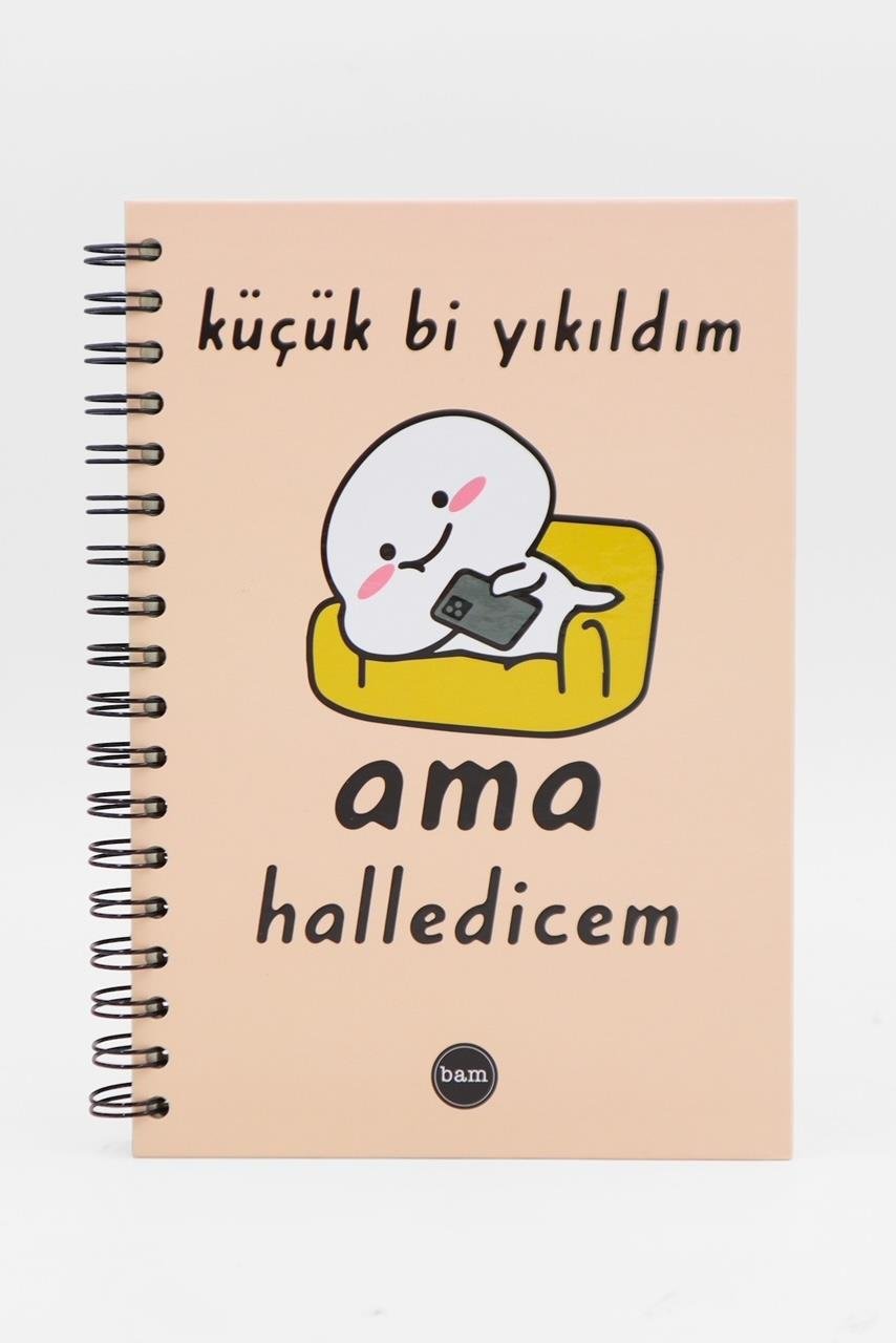 Küçük Bi Yıkıldım Tasarımlı Spiralli Defter