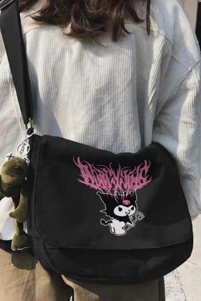 Kuromi Vintage Siyah Postacı Çanta