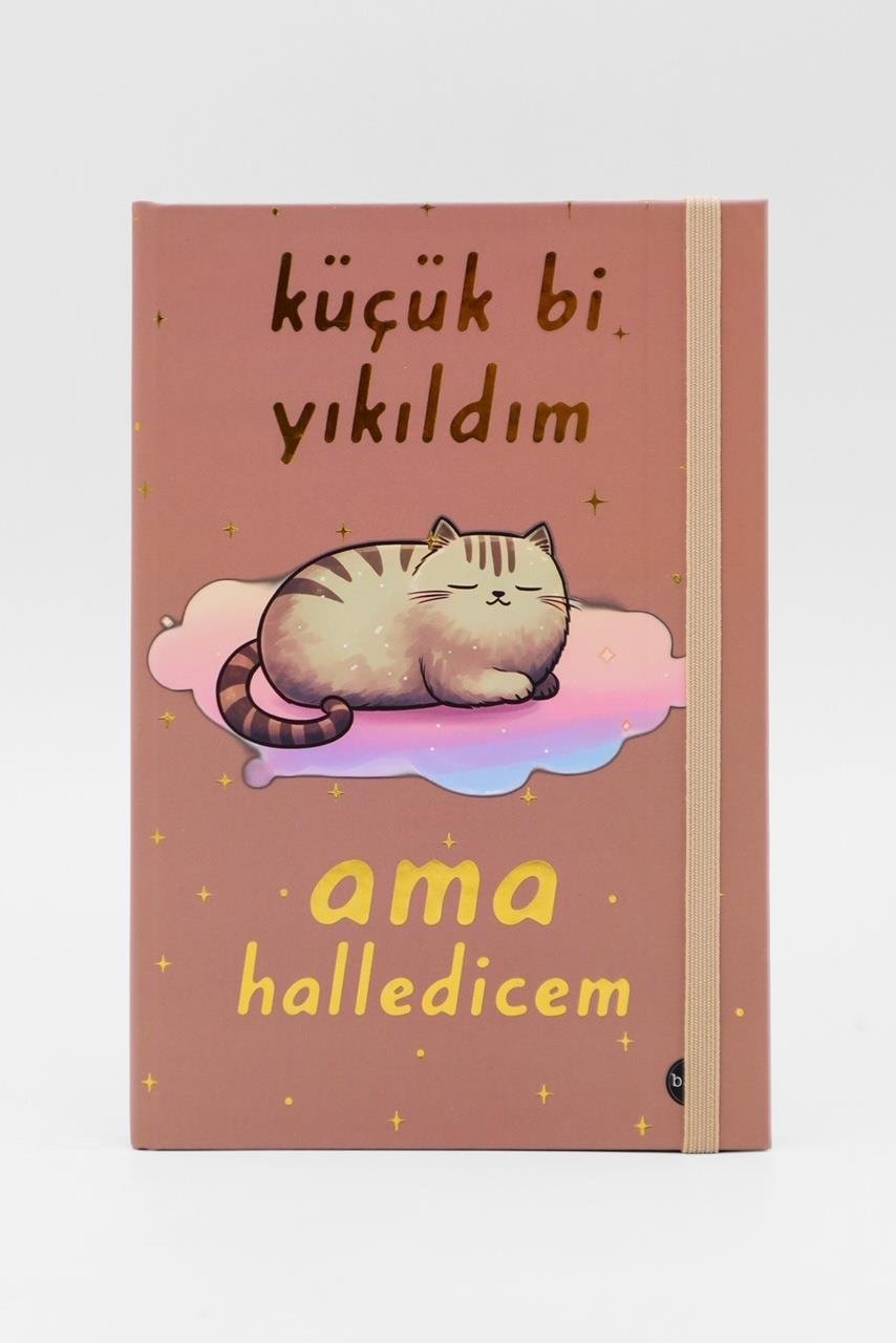 Lastikli Çizgisiz Defter - Küçük Bi Yıkıldım Ama Halledicem