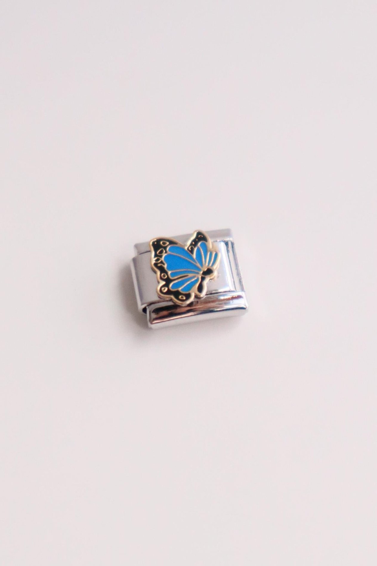 Light Blue Butterfly İtalyan Charm 