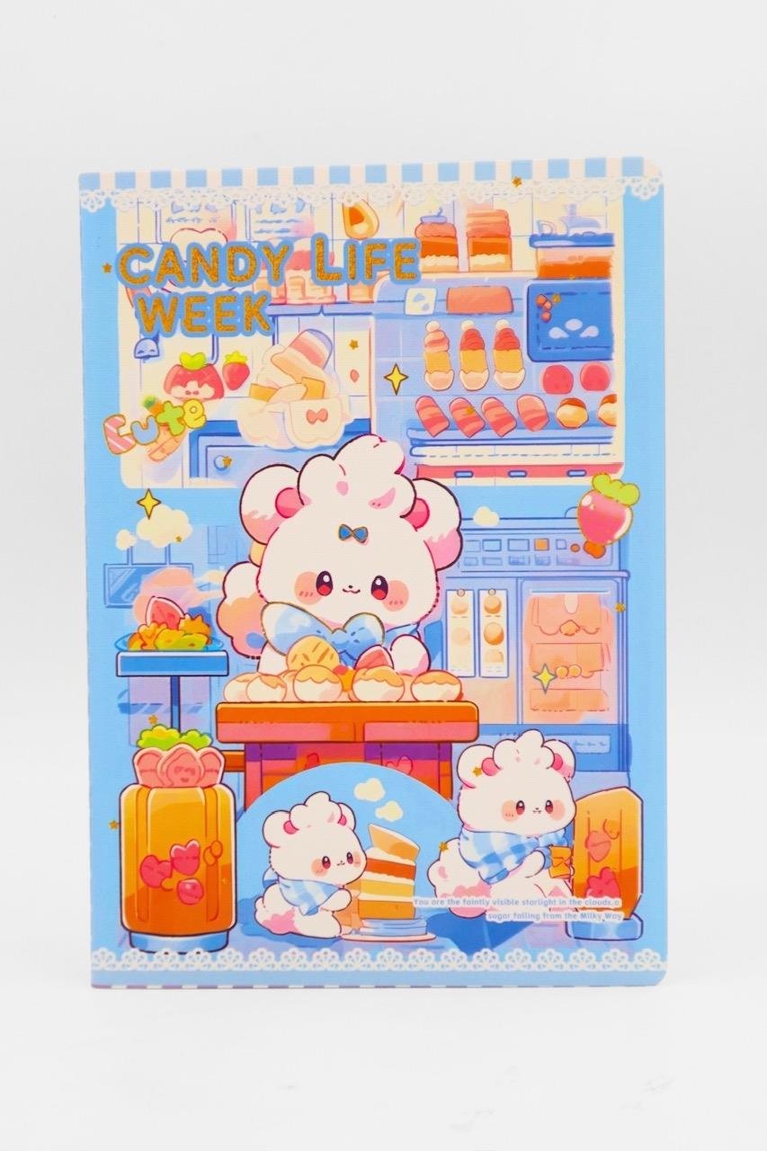 Mavi Candy Life Week Çizgili A4 Defter