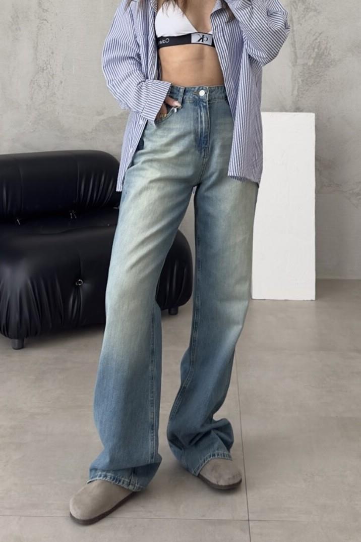 Mavi Kar Yıkamalı Baggy Jeans (16115)