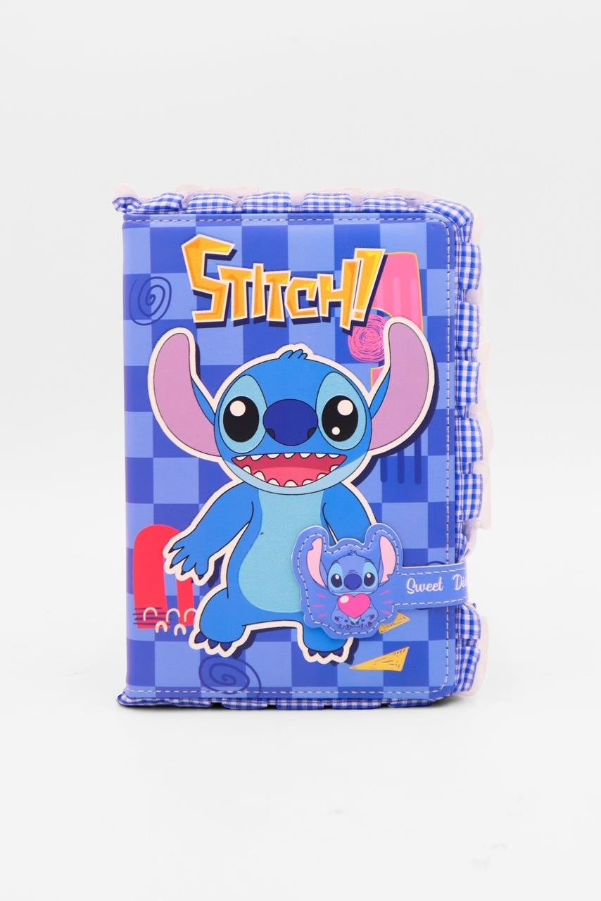 Mavi Stitch Damalı Mıknatıs Kapaklı Defter