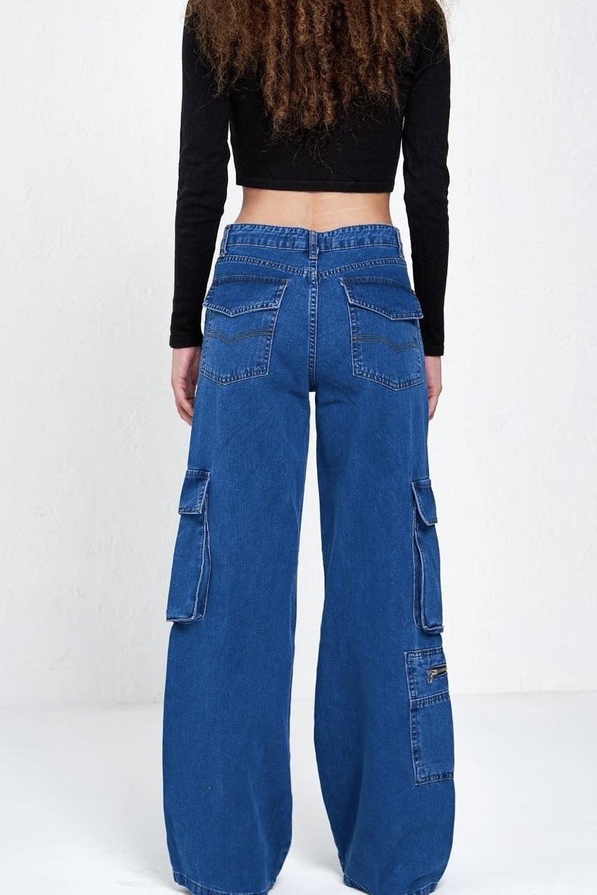 Mavi Y2K Recycled Kargo Pocket Wide Leg Jeans