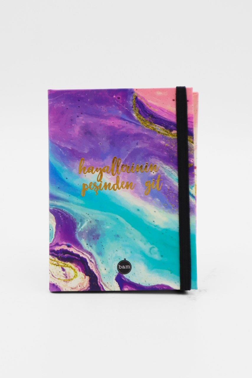 Mini Lastikli Defter(11cm) - Hayallerinin Peşinden Gt