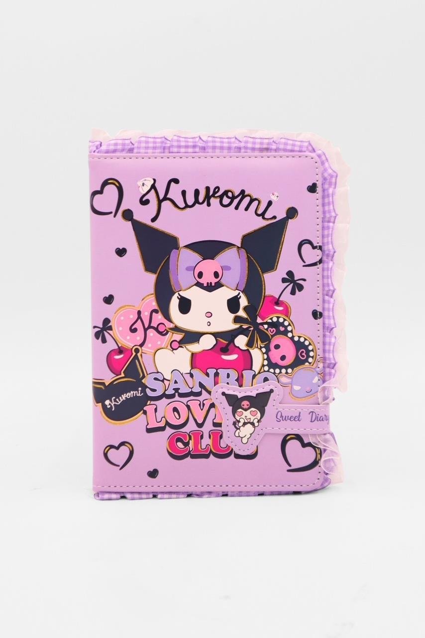 Mor Kuromi Sanrio Love Clup Mıknatıs Kapaklı Defter