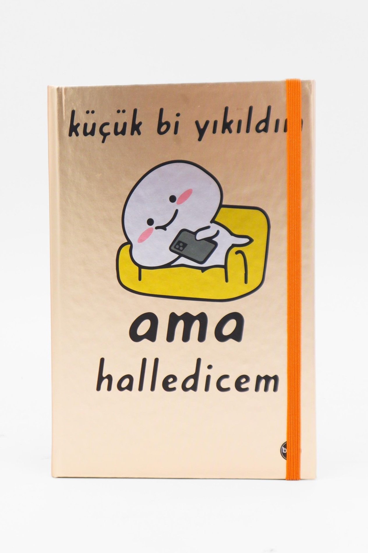 Parlak Lastikli Çizgisiz Defter - Küçük Bi Yıkıldım Ama Halledicem