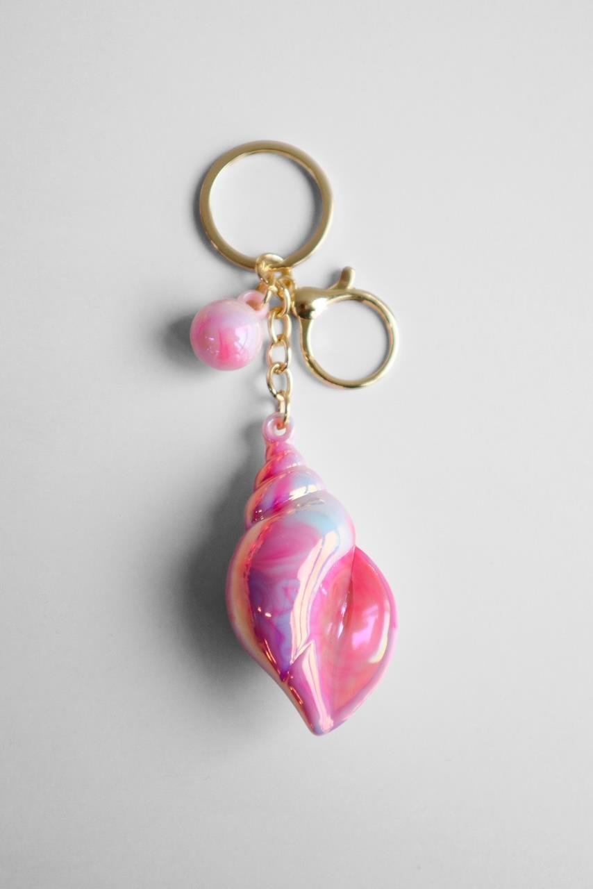 Pembe Deniz Kabuğu Çanta Charm Anahtarlık