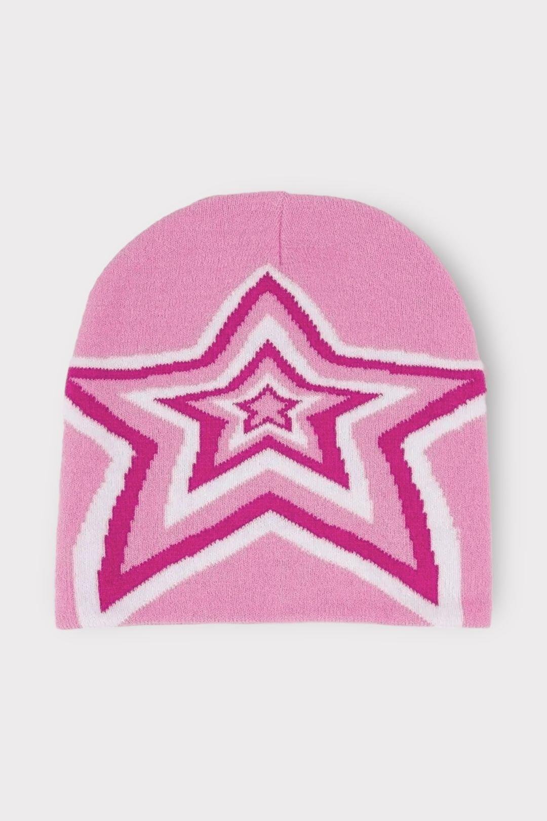 Pembe İç İçe Yıldız Bere