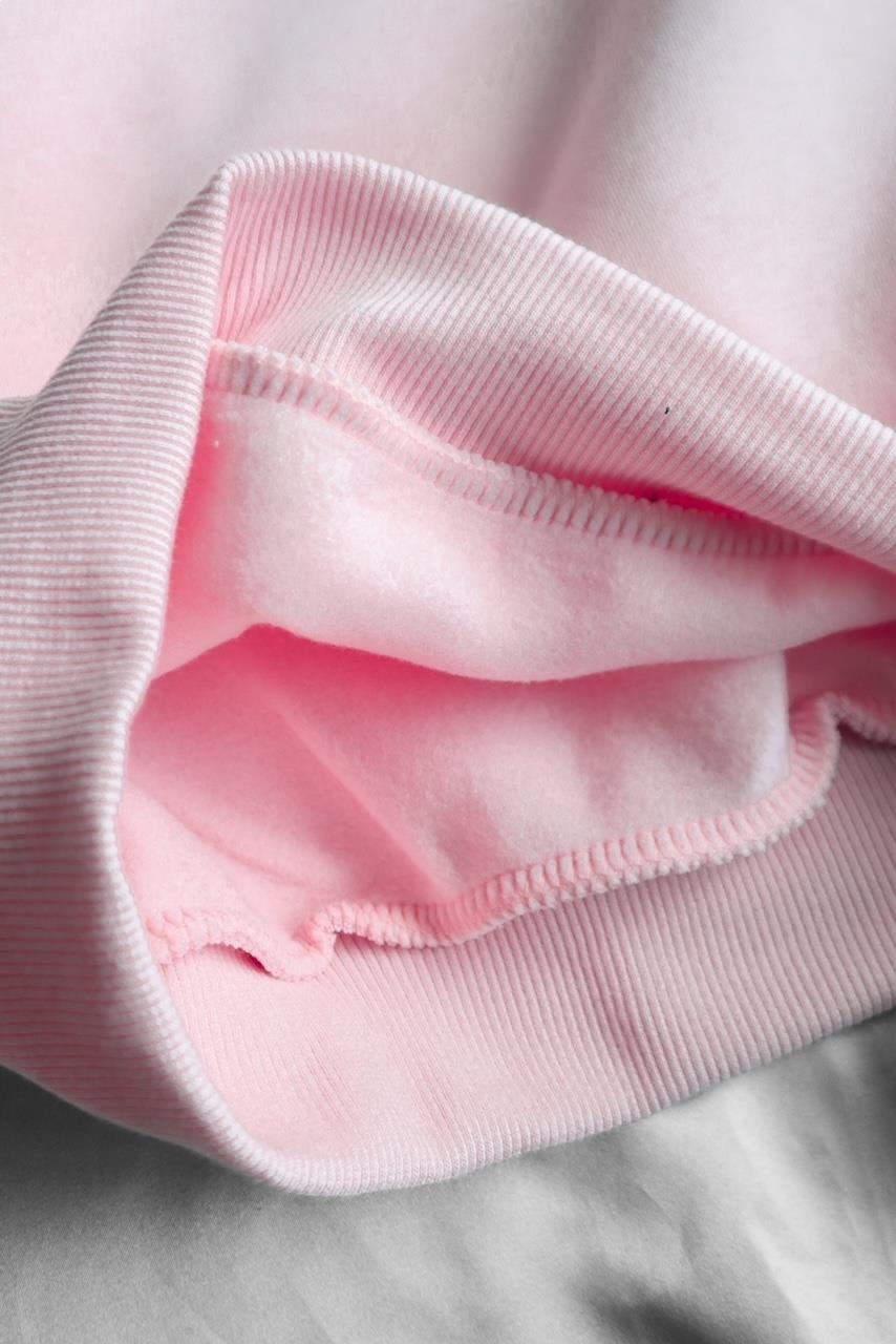 Pembe Romantic Long Island 3 İplik Şardonlu Sweatshirt