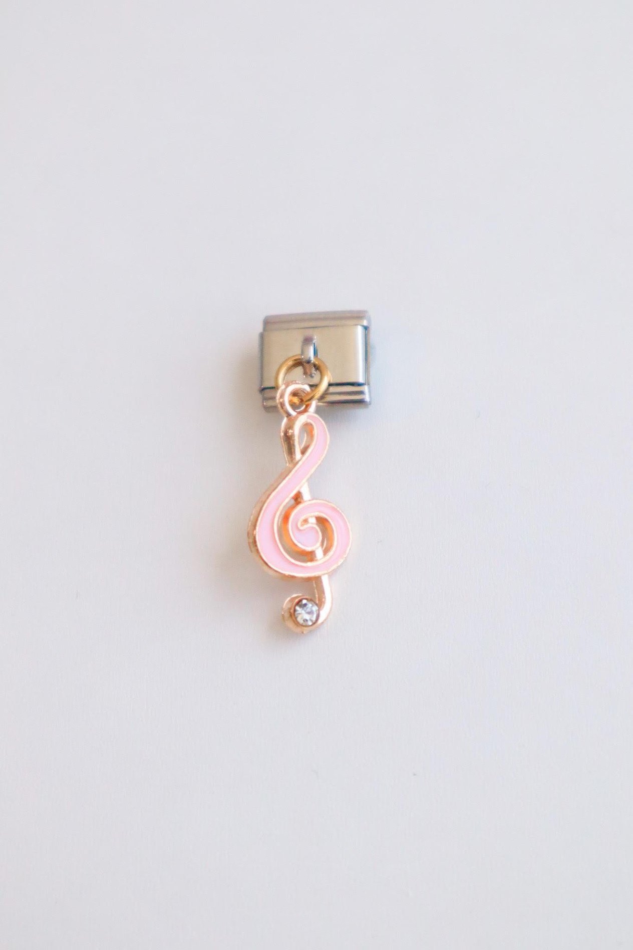 Pembe Sol Anahtarı İtalyan Charm