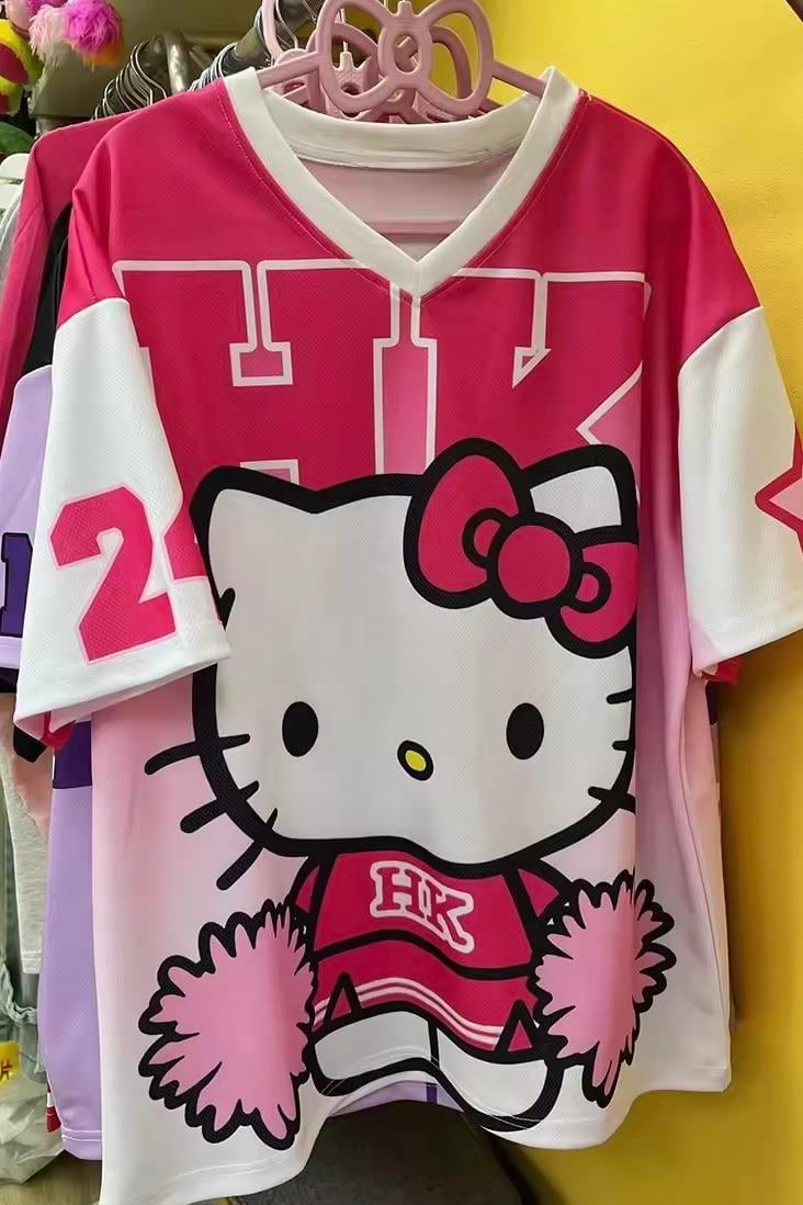 Pembe V Yaka Hello Kitty Amigo Girls Jersey T-Shirt
