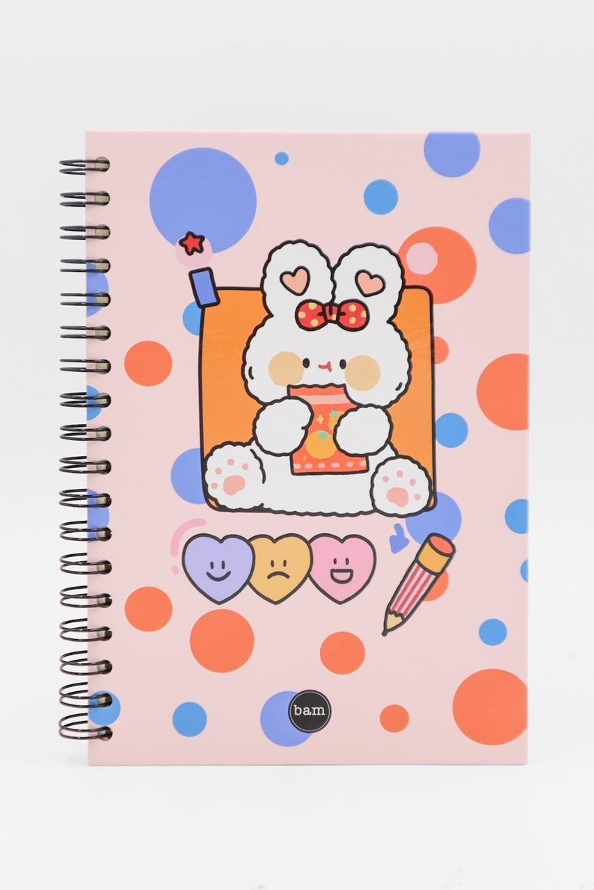 Pen Rabbit Tasarımlı Spiralli Defter