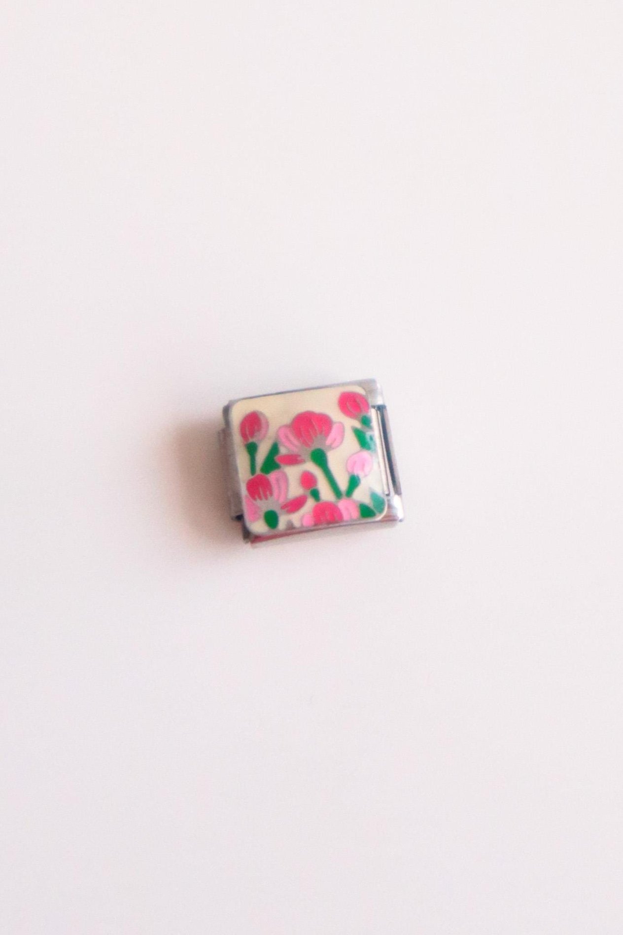 Pink Flower İtalyan Charm 