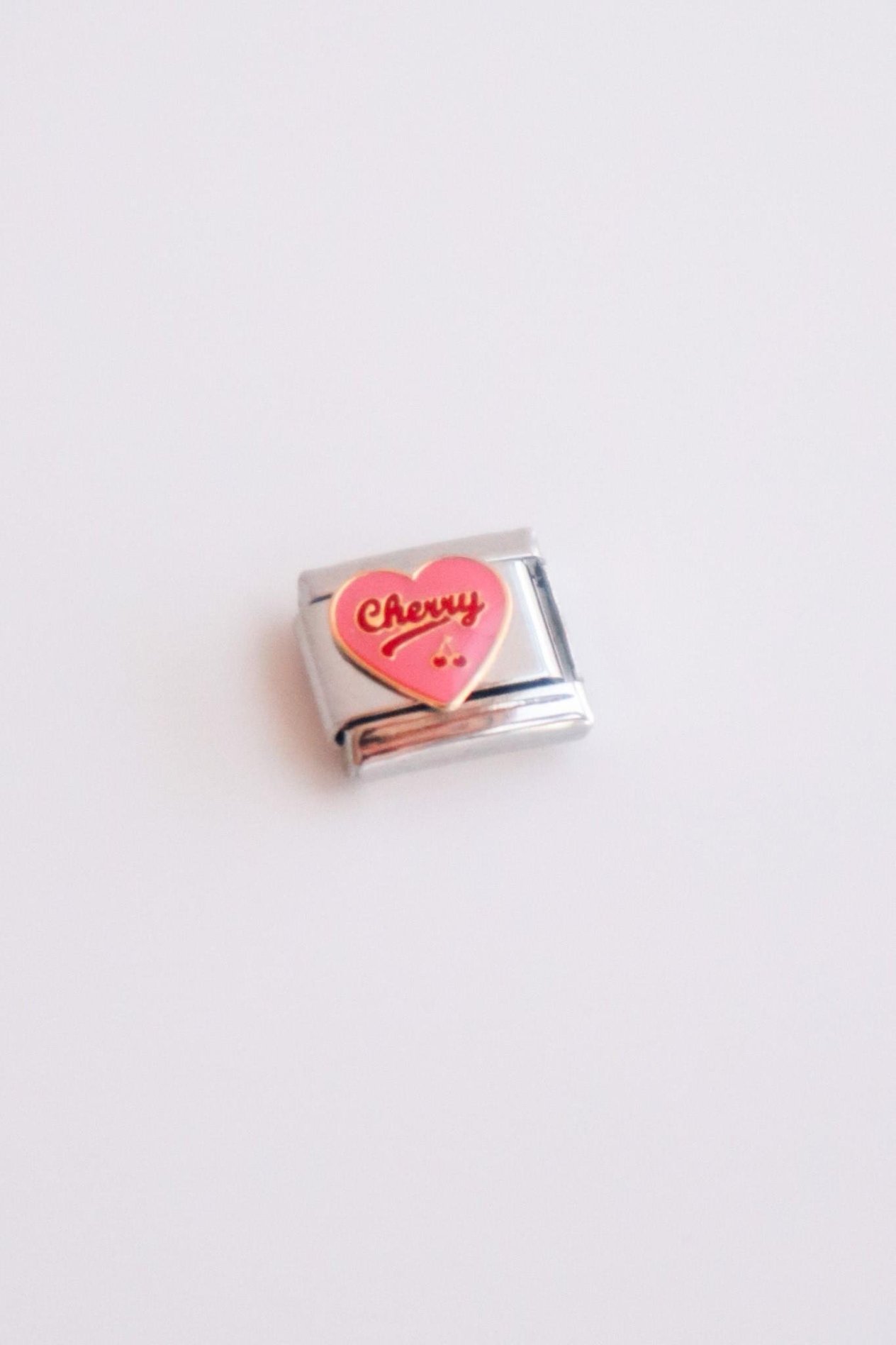 Pink Heart Cherry İtalyan Charm