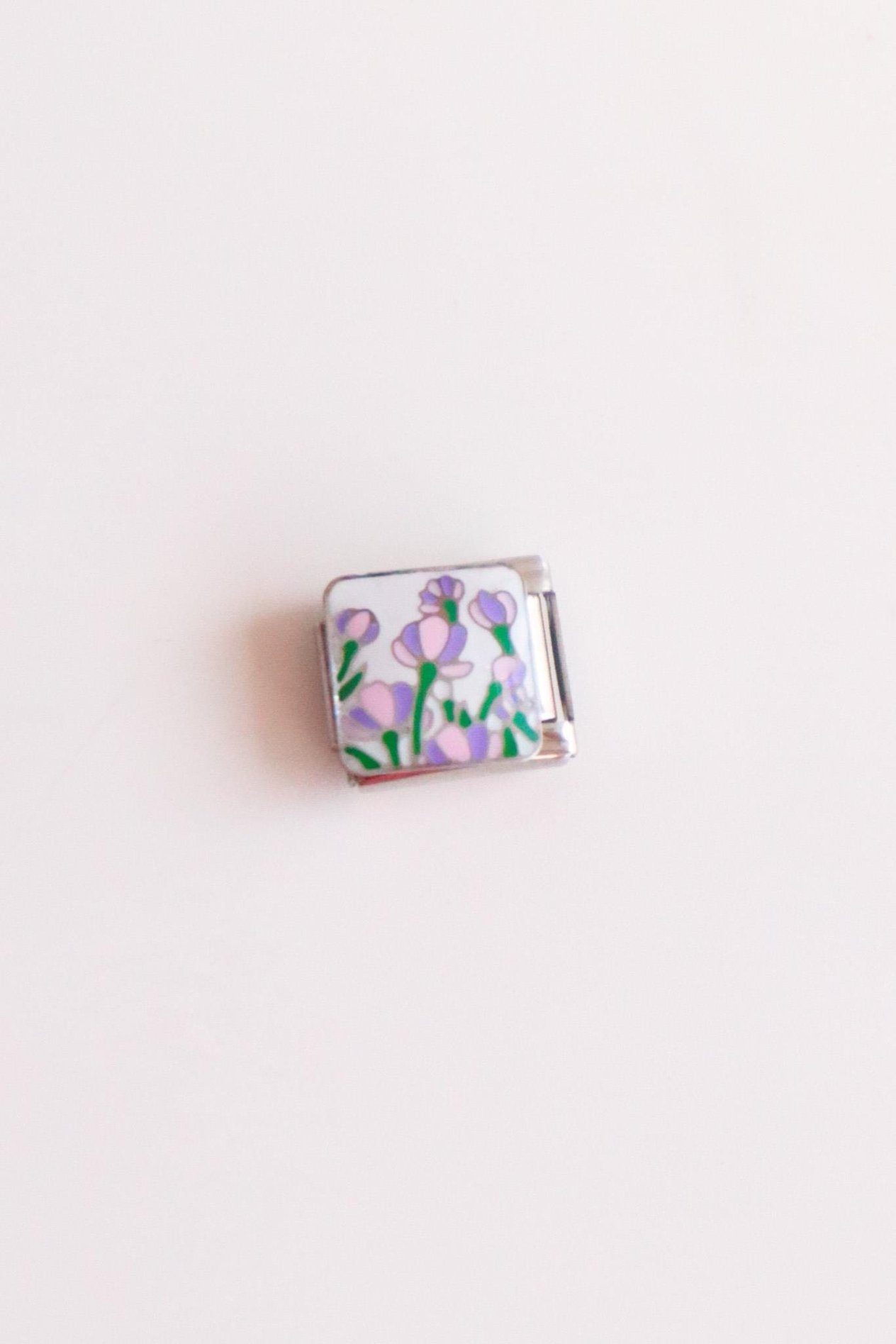 Purple Flower İtalyan Charm 