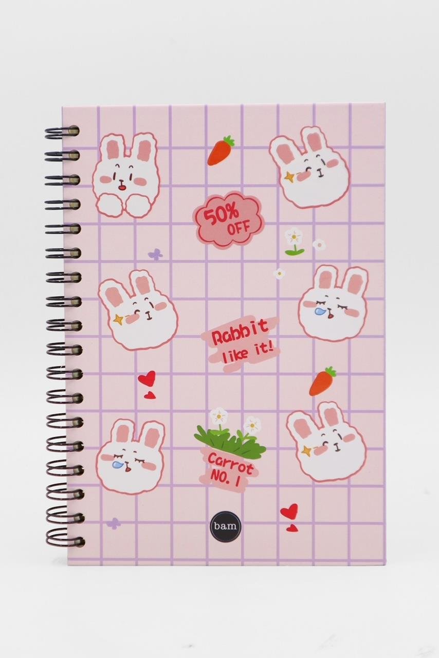 Rabbit Like It Tasarımlı Spiralli Defter