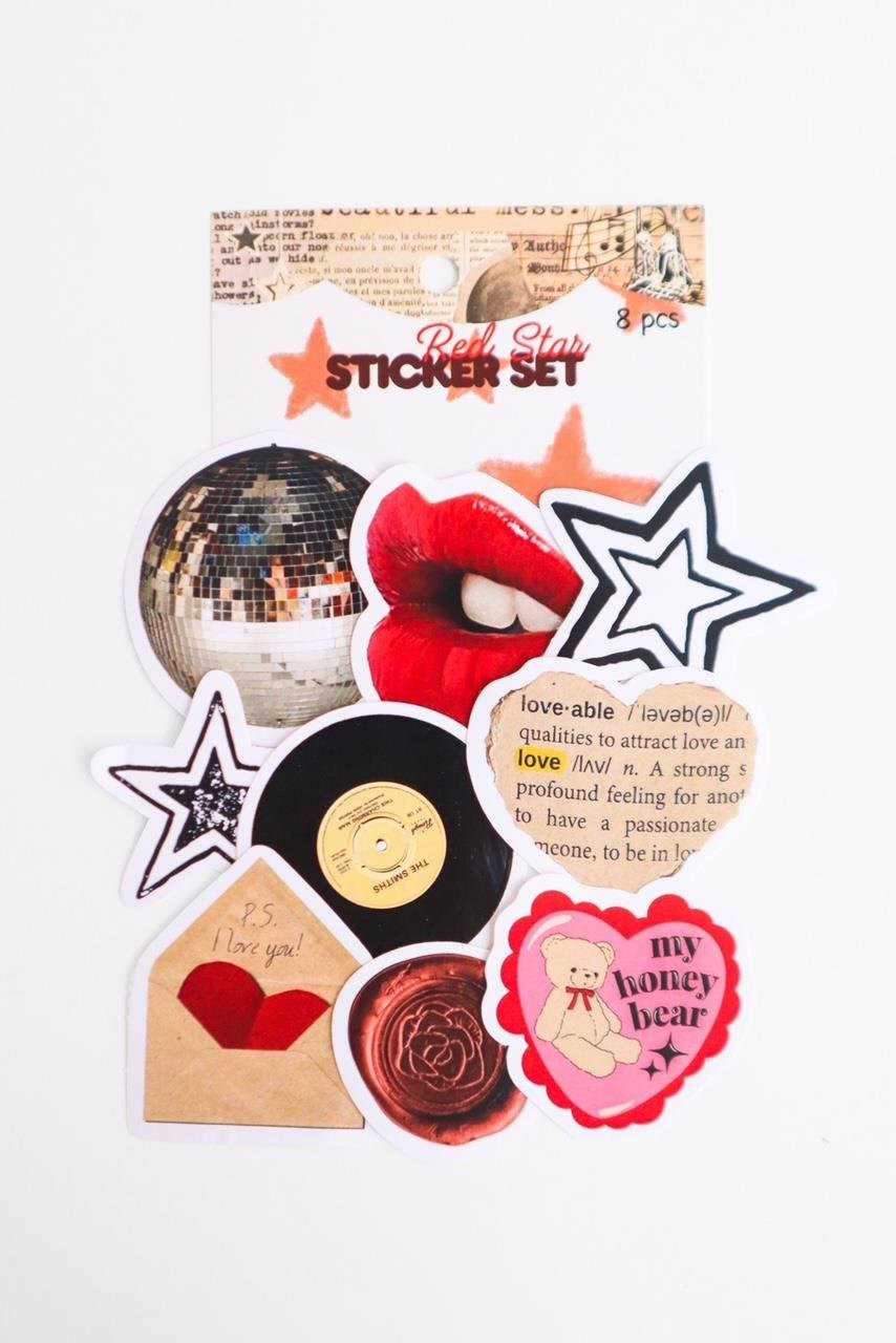 Red Star 8'li Sticker Set 