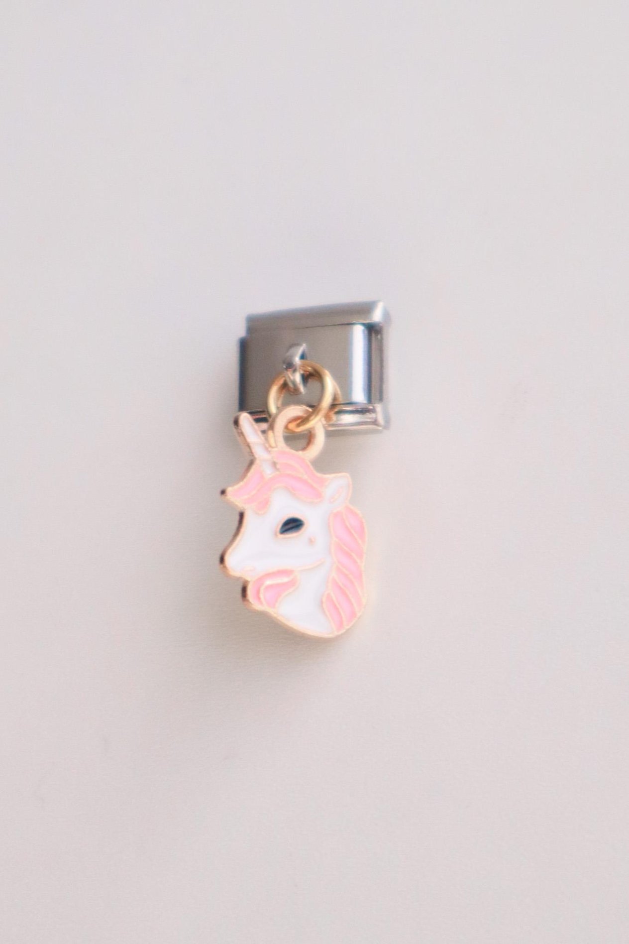 Sallantılı Beyaz Unicorn İtalyan Charm  