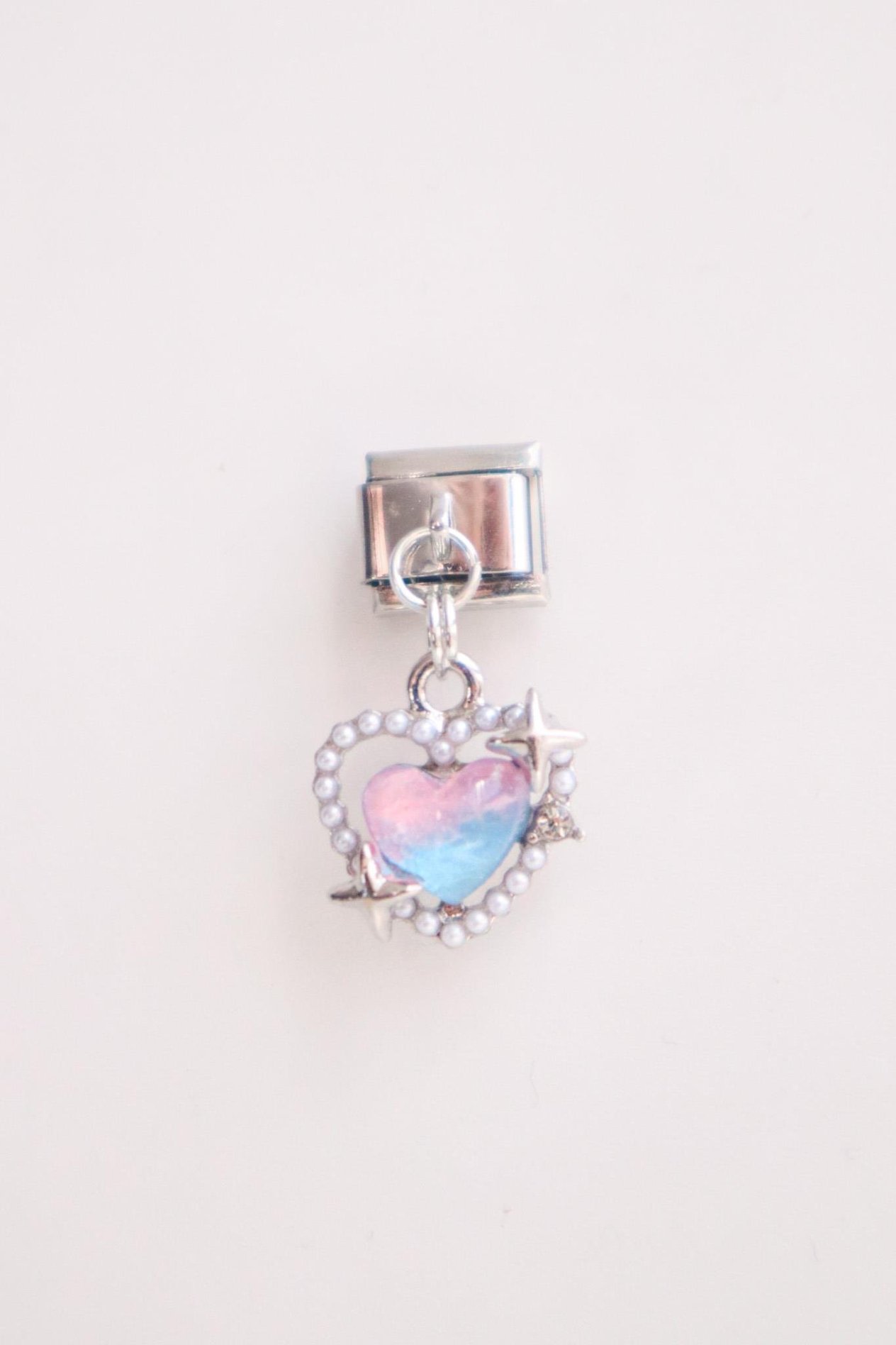 Sallantılı İncili İç İçe Kalp İtalyan Charm 