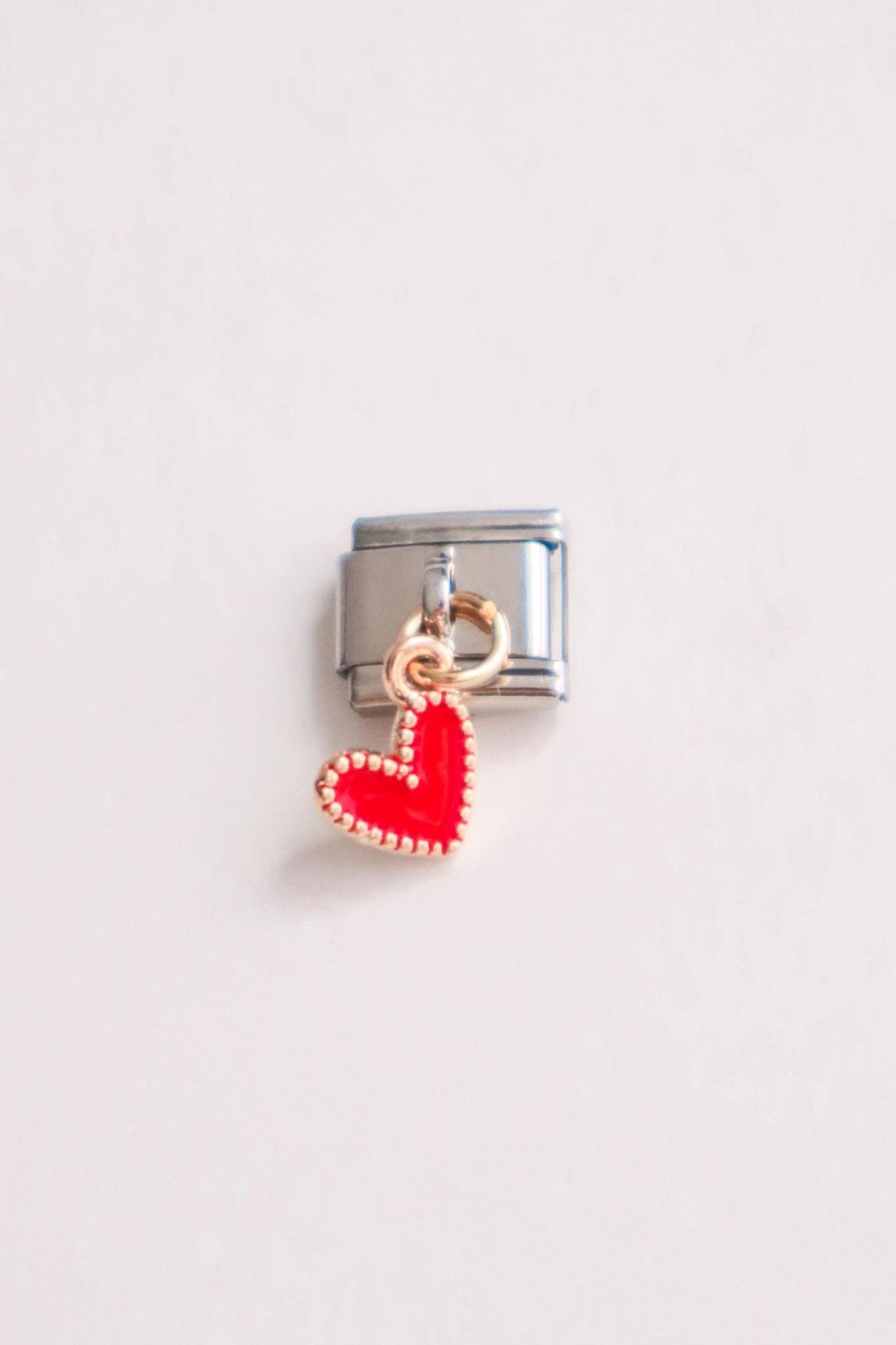 Sallantılı Kırmızı Kalp İtalyan Charm 