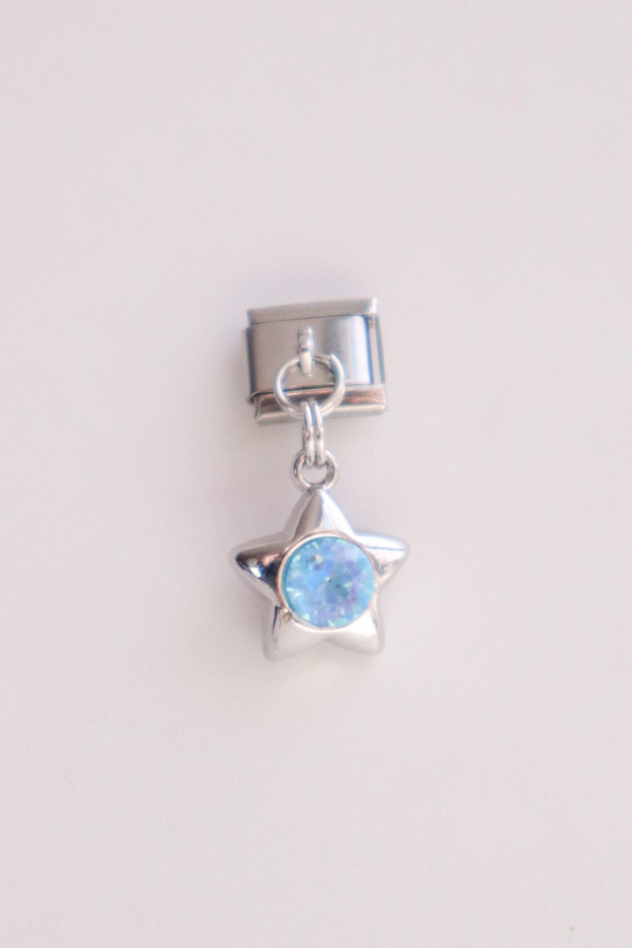 Sallantılı Mavi Taşlı Yıldız İtalyan Charm