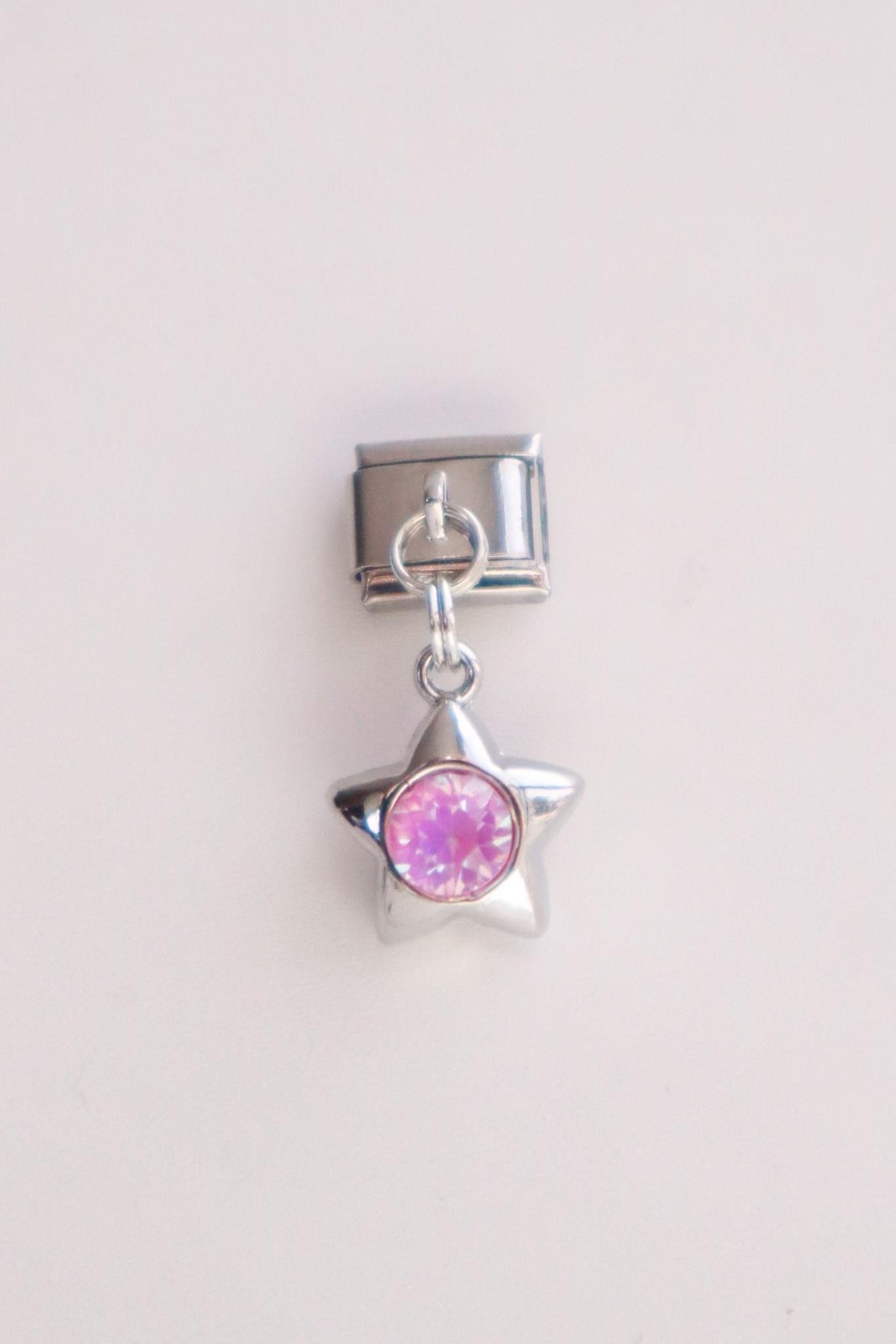 Sallantılı Mor Taşlı Yıldız İtalyan Charm
