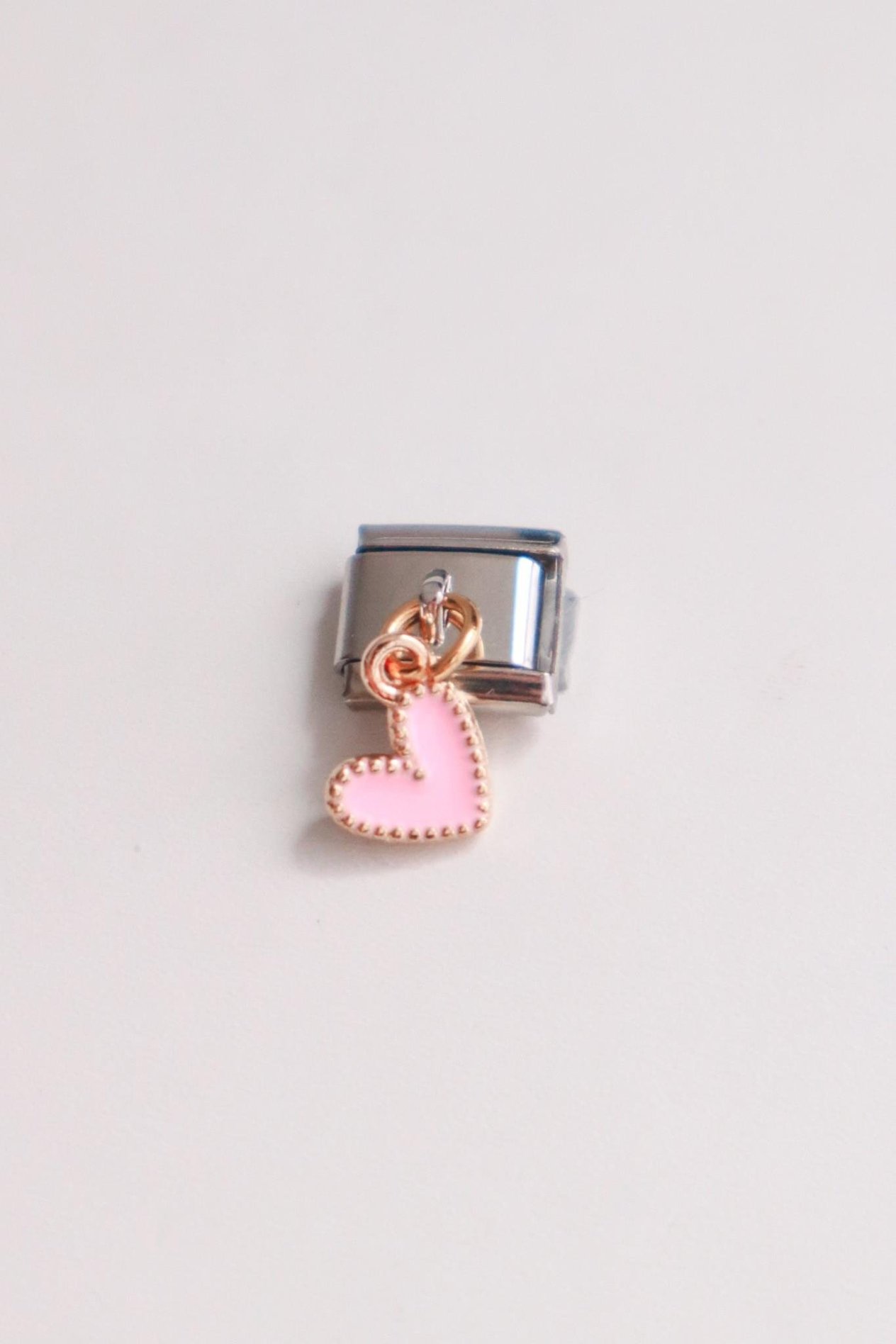 Sallantılı Pembe Kalp İtalyan Charm 