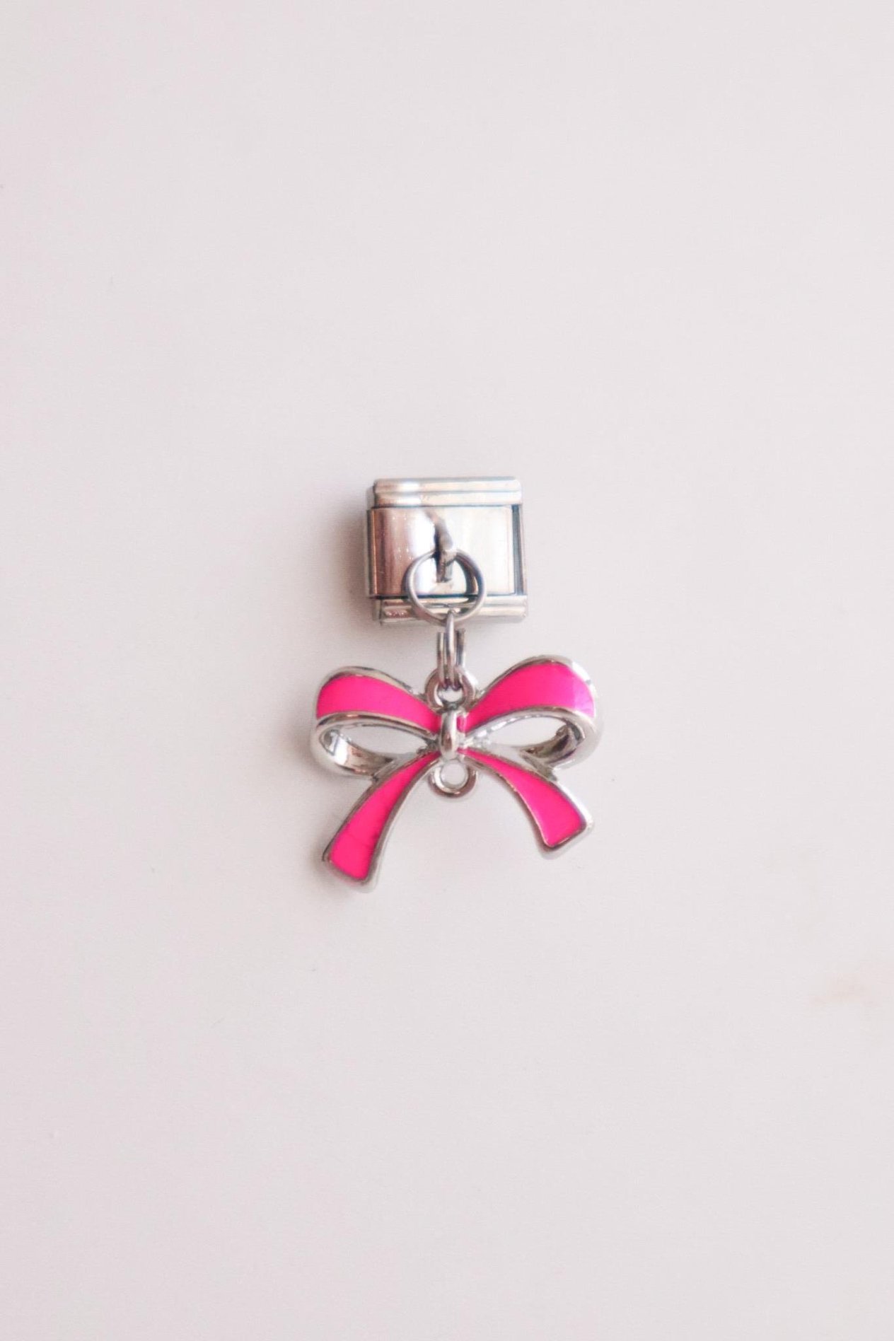 Sallantılı Pink Twin Bow İtalyan Charm 