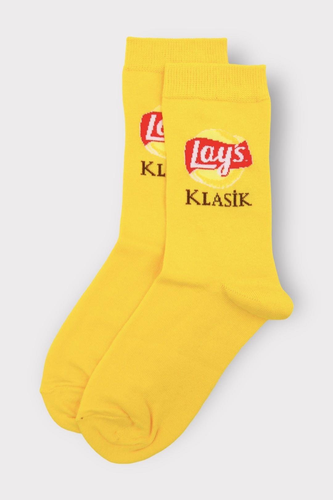 Sarı Lays Klasik Çorap