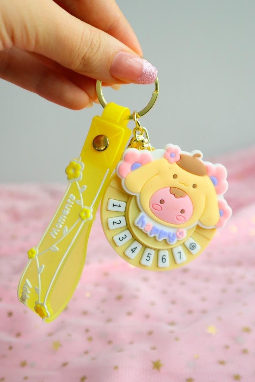 Sarı Pompompurin Işıklı Sesli Piyano Anahtarlık