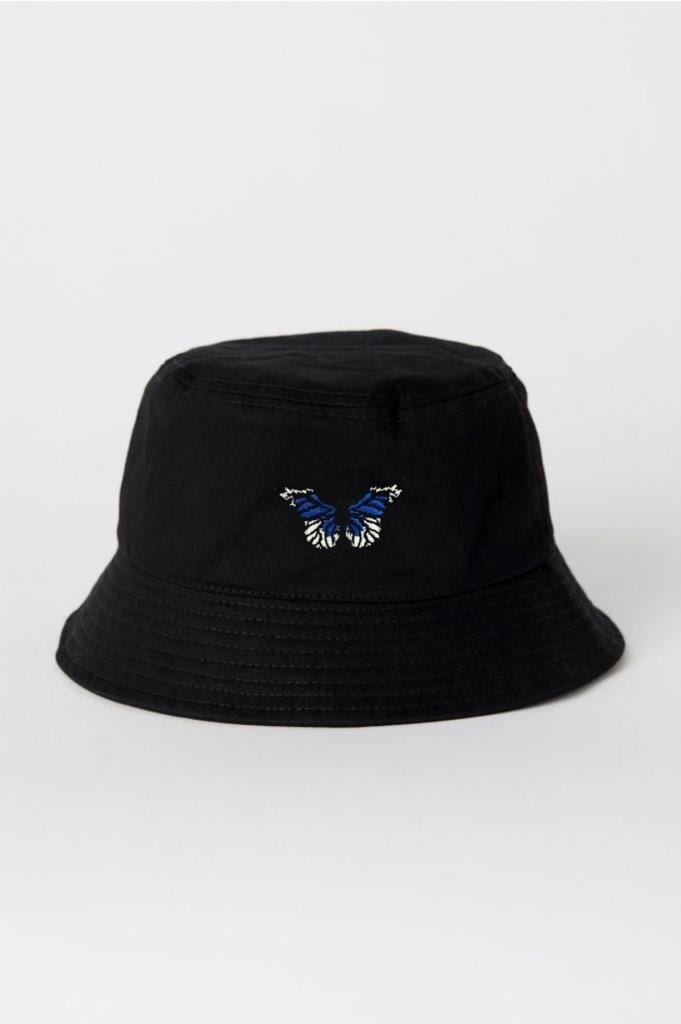 Siyah Mavi Kelebek Balıkçı Şapka Bucket Hat