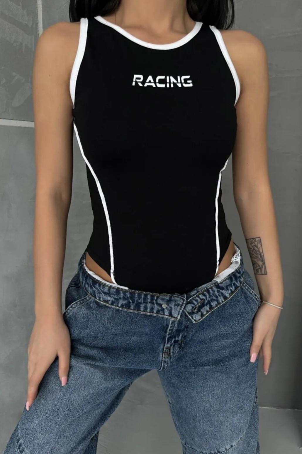 Siyah Sıfır Kol Racing Çıtçıtlı Body
