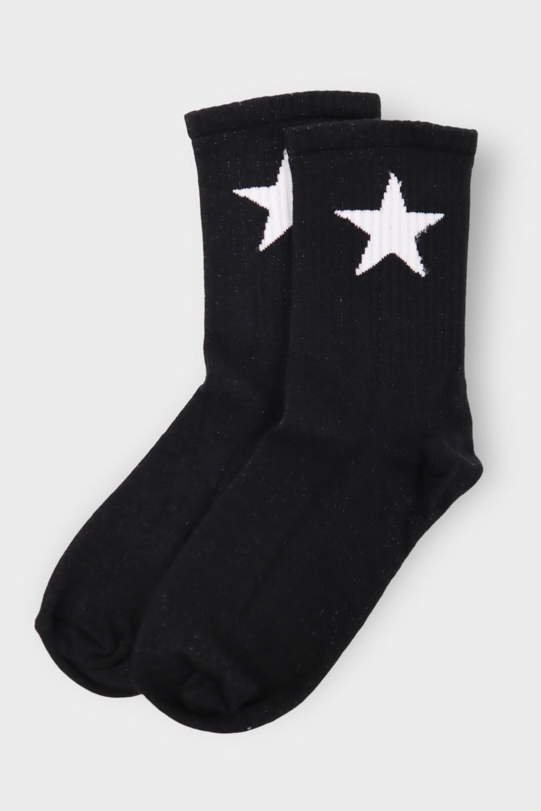 Siyah Star Çorap