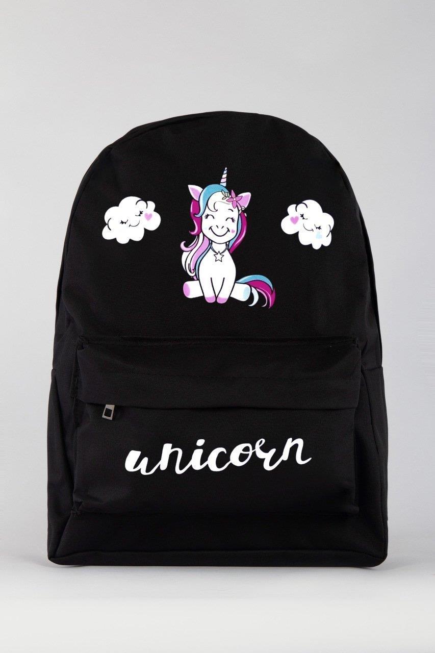 Siyah Unicorn Bulut Sırt Çantası