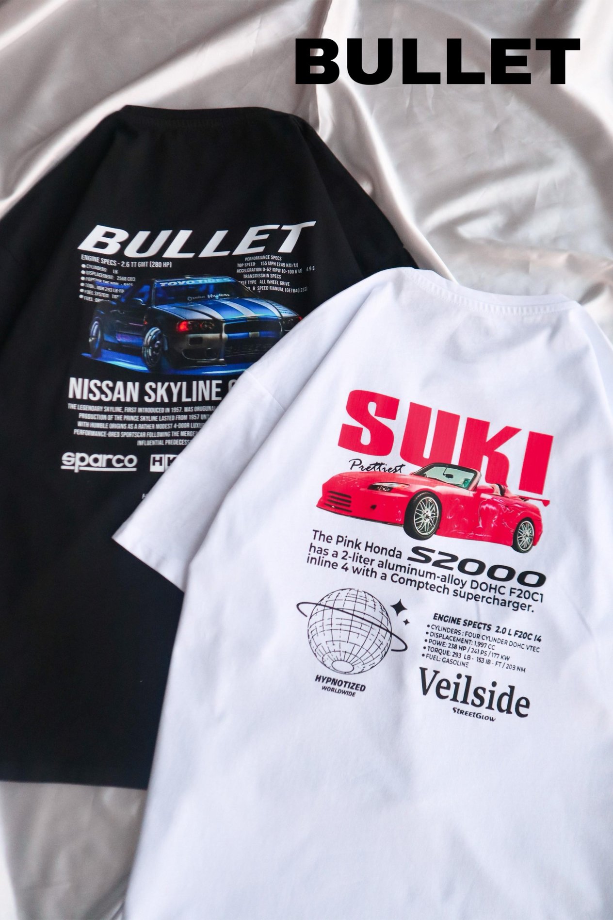 Siyah Unisex Hızlı Ve Öfkeli Bullet Sırt Baskılı T-Shirt