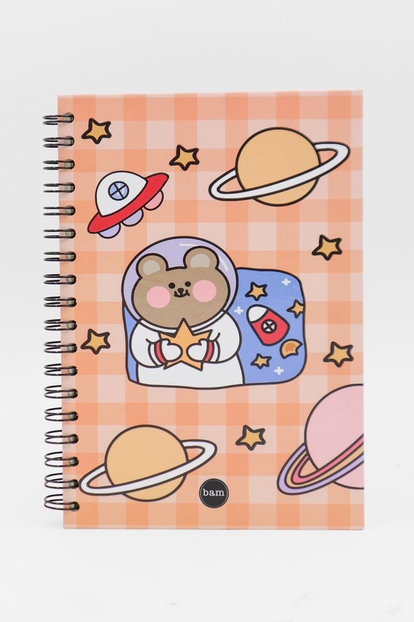 Space Bear Tasarımlı Spiralli Defter
