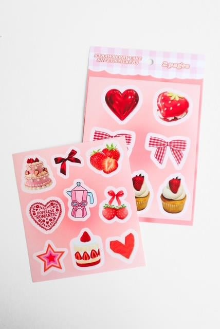 Strawberry Cake Sheet 2'li Sticker Set 