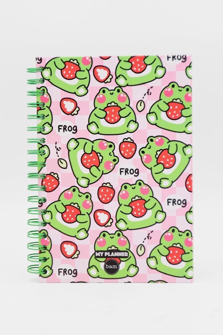 Telli Planlayıcı Defter Ajanda - Sevimli Frog 