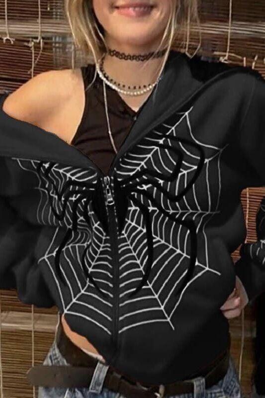 Unisex Siyah Spiderman 3 İplik Şardonlu Hırka