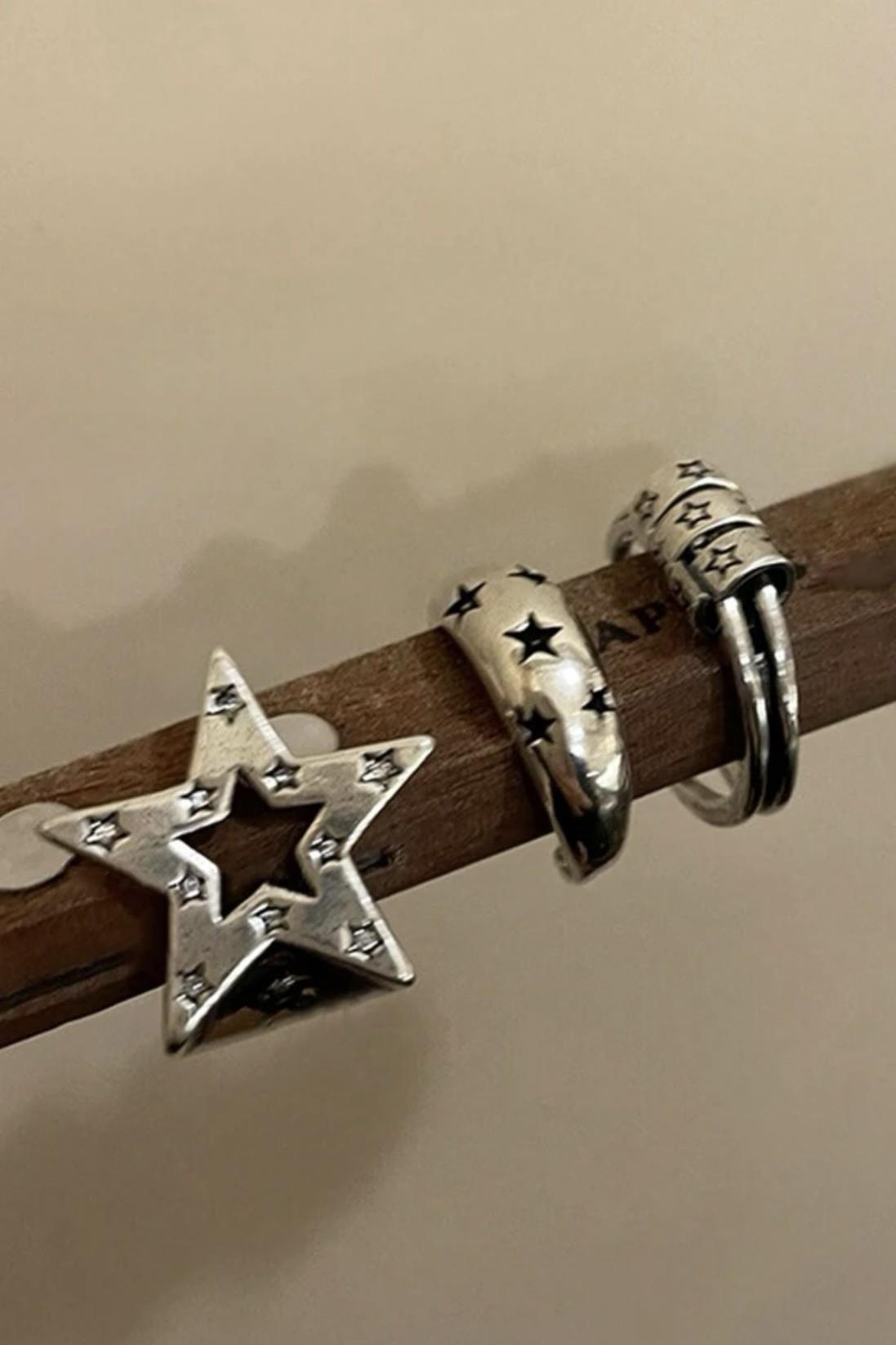 Vintage Stars 3'lü Yüzük Seti